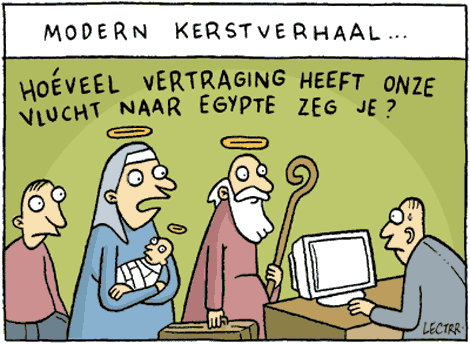 Modern kerstverhaal - Cartoon: Lectrr.be